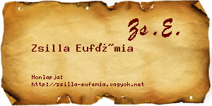 Zsilla Eufémia névjegykártya